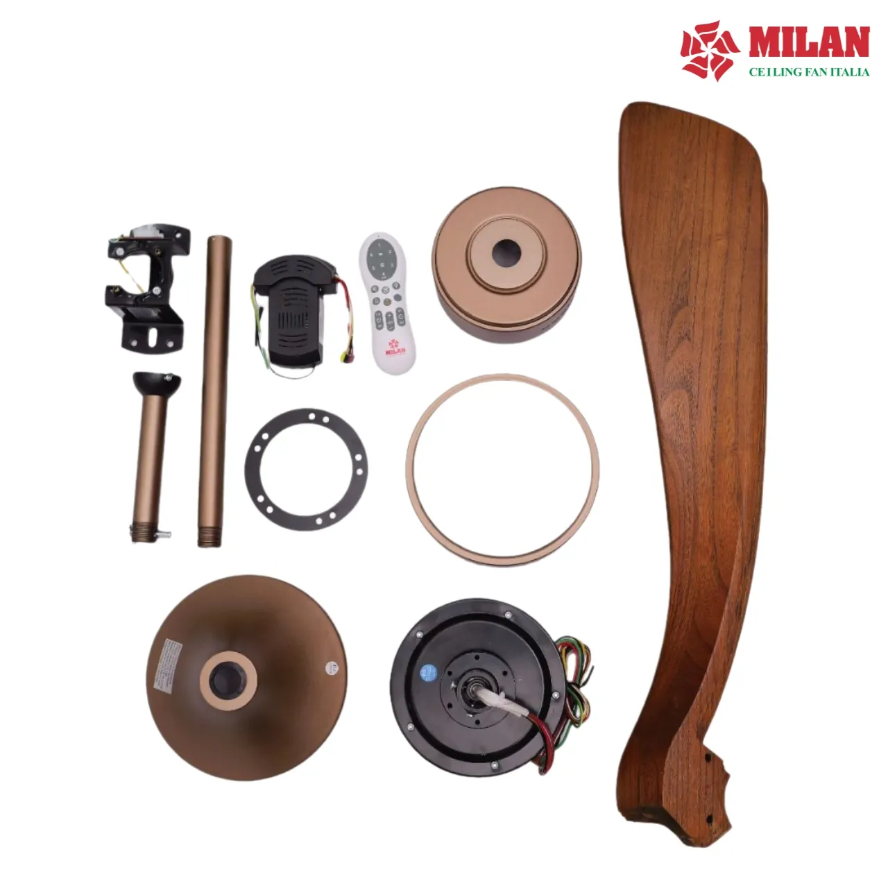 Bộ quạt trần cánh gỗ tự nhiên FY516.